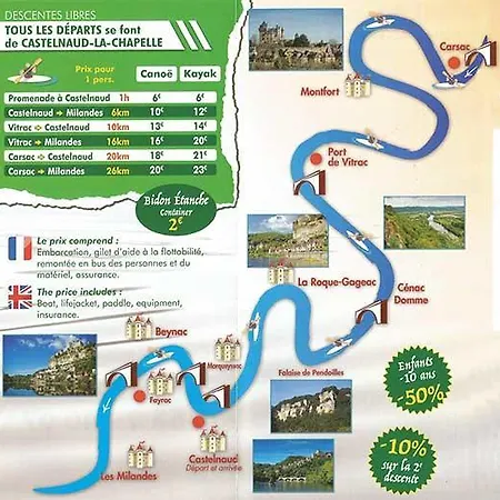 Terre D'histoire - Baignade - Canoë - Piste Cyclable à 100 M Castelnaud-la-Chapelle